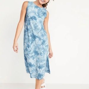 NWT Old Navy Vintage Sleeveless Tie-Dye Midi T-Shirt Shift Dress